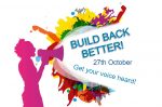 a poster for the Build Back Better event