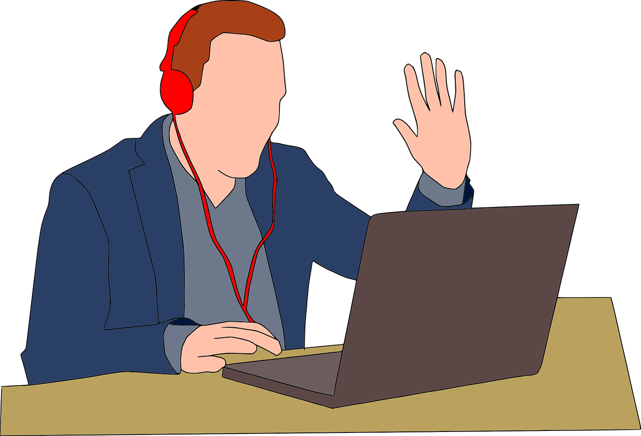 an illustration of someone on a virtual call