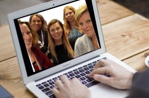 a laptop screen displaying the participation team