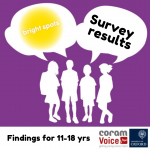an outline of a group of people with a speech bubble announcing the Bright Spots survey results