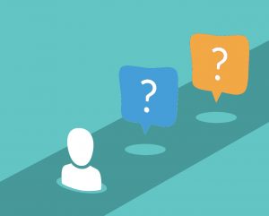 An illustration of question marks