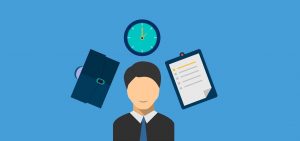 An illustration of a person at work