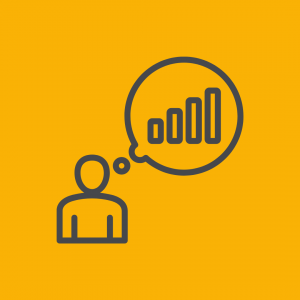 a graphic of a person speaking about growth