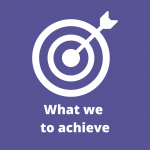A graphic of a target with an arrow in the bullseye