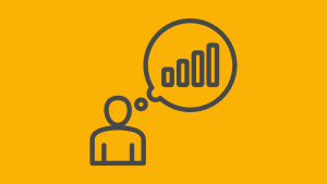 a graphic of a person speaking about growth