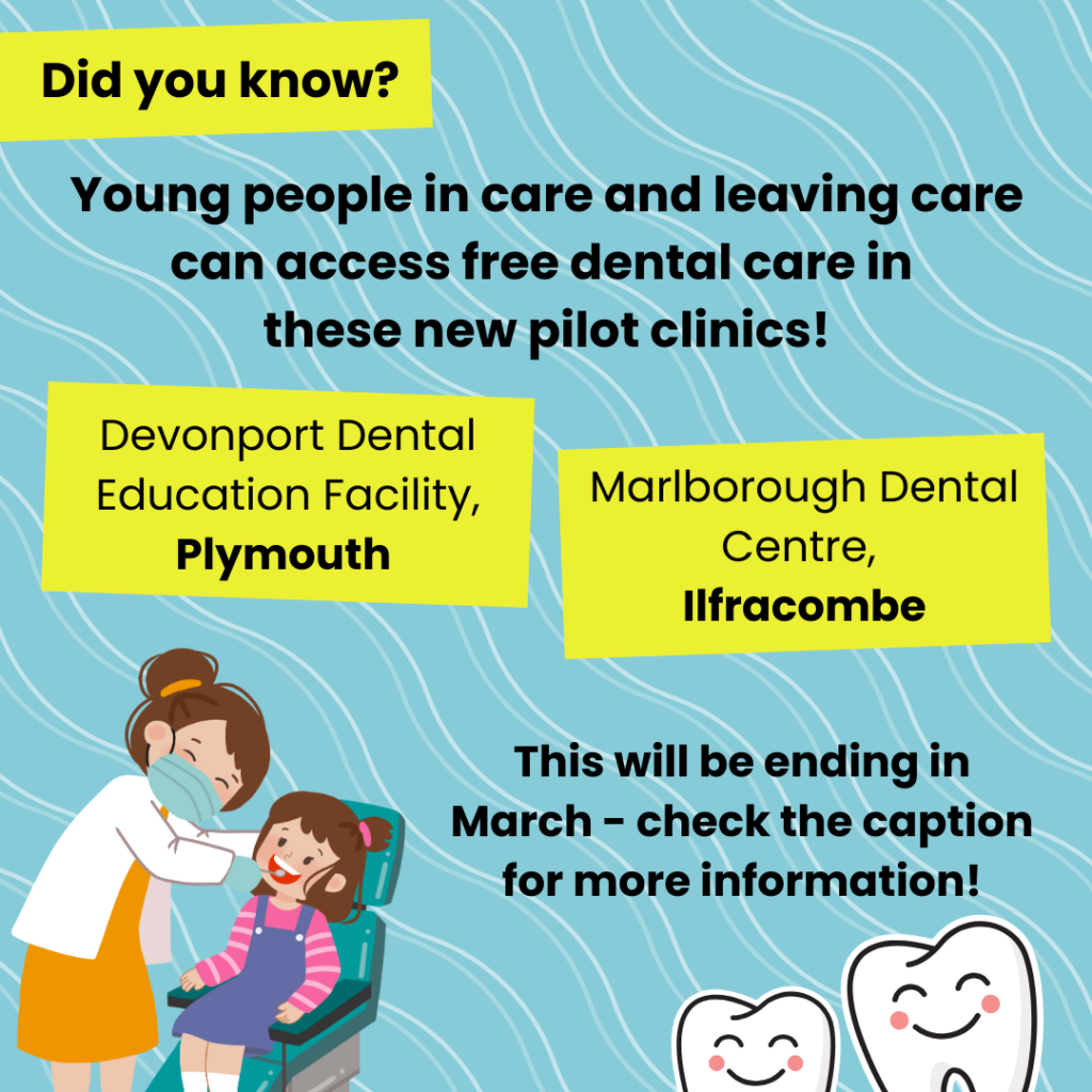 Care experienced people can now access pilot dental clinics!