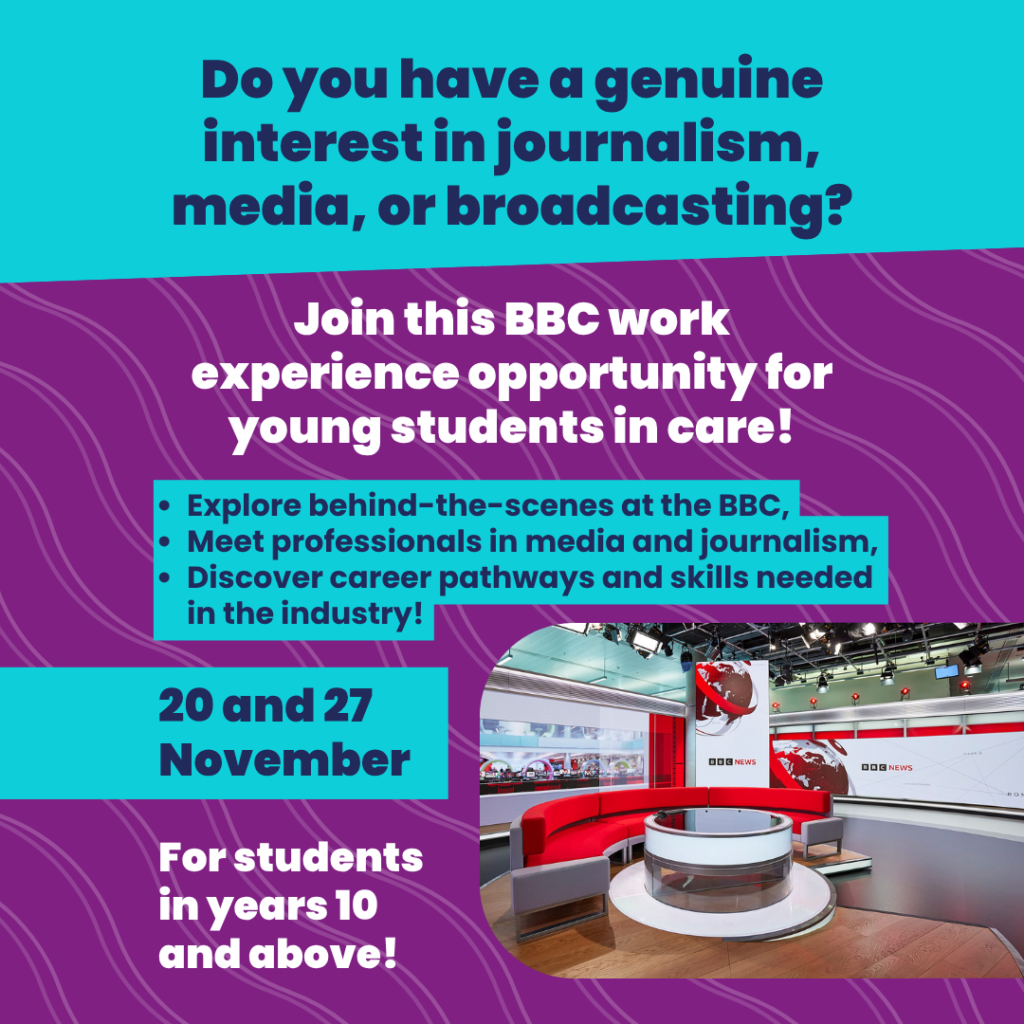 Join this BBC work experience opportunity for young people in care!