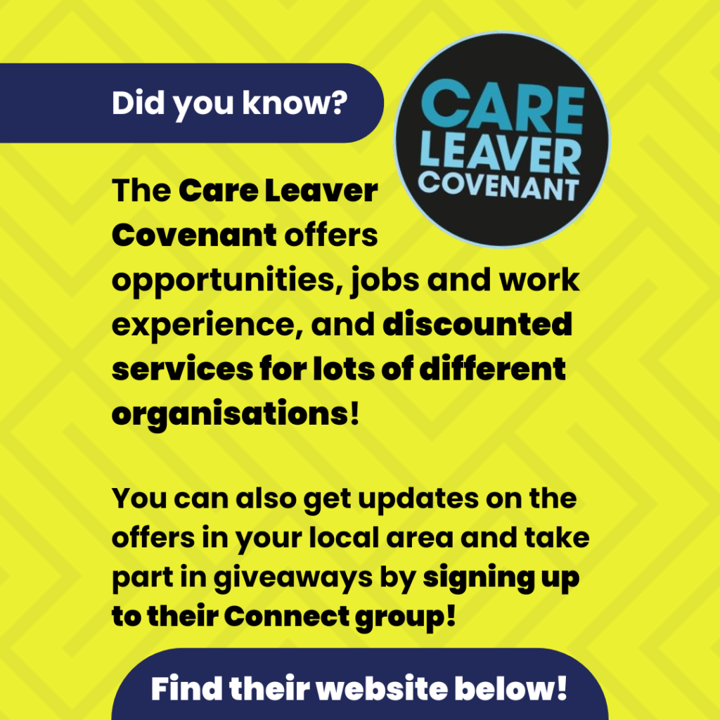 Find great opportunities and deals with Care Leaver Covenant!